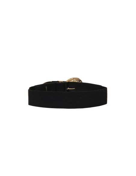 Faux Leather Belt with Elasticated Back and Oversized Buckle Rinascimento
