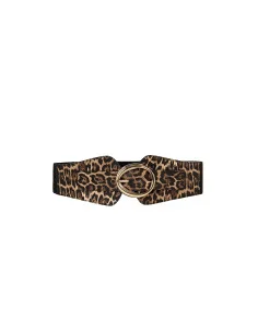 Ceinture bustier en similicuir motif léopard avec élastique Rinascimento