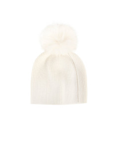 Cuffia In Misto Viscosa E Angora Con Decoro In Lurex E Pon Pon In Pelliccia Sintetica Rinascimento