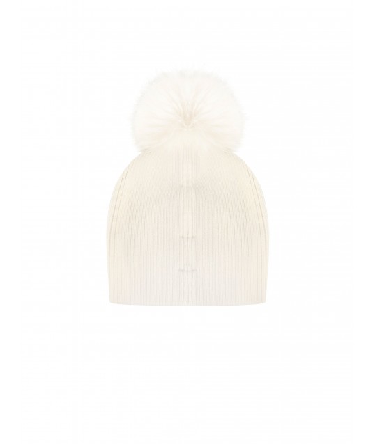 Cuffia In Misto Viscosa E Angora Con Decoro In Lurex E Pon Pon In Pelliccia Sintetica Rinascimento