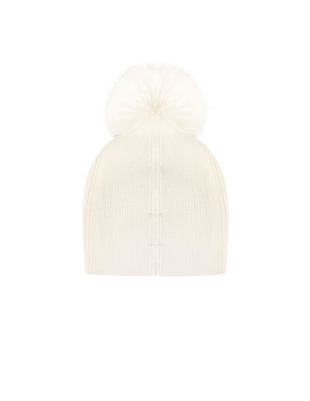 Cuffia In Misto Viscosa E Angora Con Decoro In Lurex E Pon Pon In Pelliccia Sintetica Rinascimento