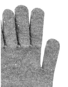 Viscose and Wool Blend Gloves with Micro Sequins Rinascimento 2