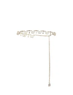 Rinascimento-Style Butterfly-Shaped Jewelled Chain Belt with Rhinestones 2
