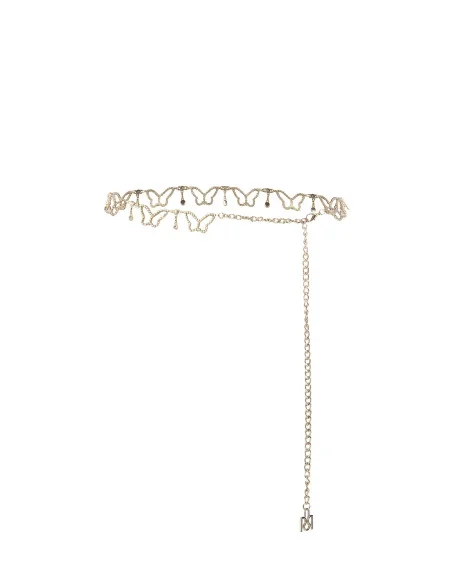 Butterfly-Shaped Jewel Chain Belt with Rhinestones Rinascimento