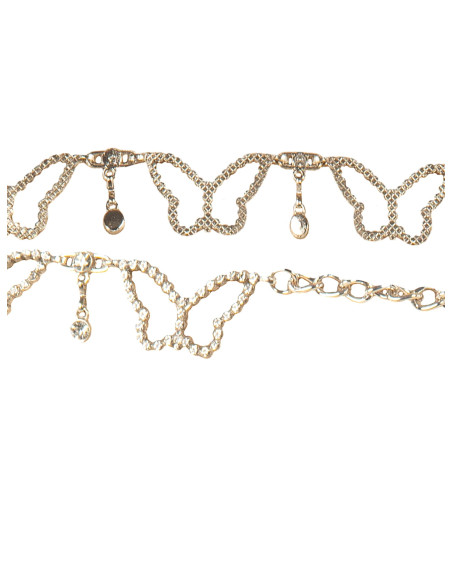 Ceinture chaîne bijou en forme de papillons avec strass Rinascimento