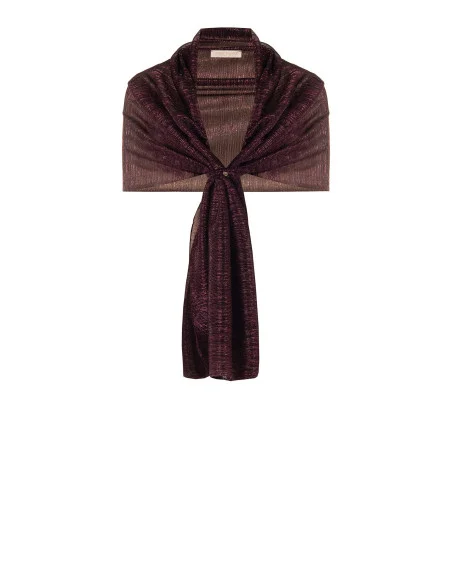 Pleated Georgette Lurex Stole Shoulder Wrap Rinascimento