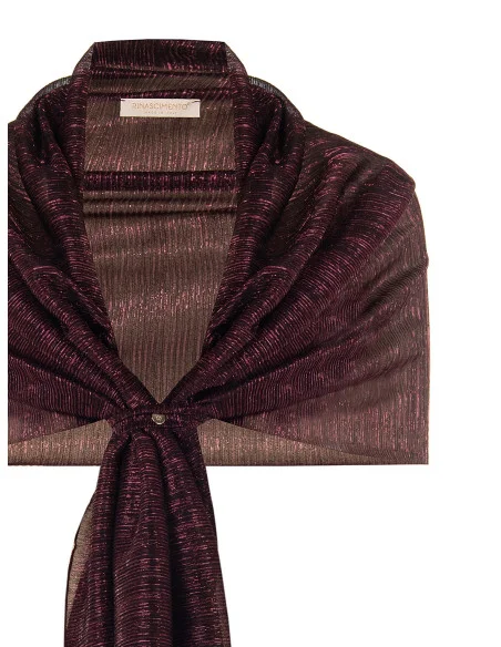Étole cache-épaules en georgette plissée avec lurex Rinascimento