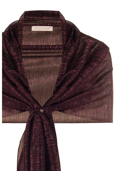 Stola Coprispalle In Georgette Plissè Con Lurex Rinascimento