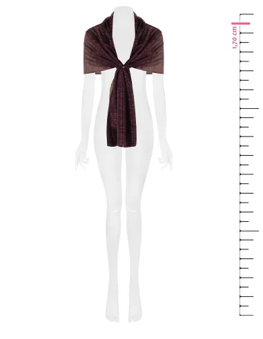 Pleated Georgette Lurex Stole Shoulder Wrap Rinascimento