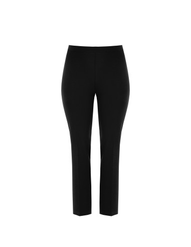 Pantalon droit pour femmes rondes en crêpe scuba avec élastique à l...