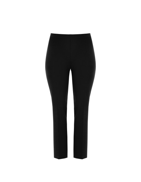 Pantalon droit pour femmes rondes en crêpe scuba avec élastique à l...