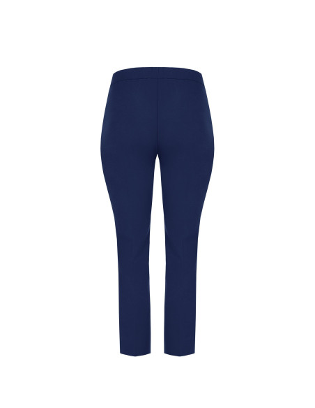 Curvy Straight-Leg Scuba Crepe Trousers with Elasticated Waist at t...