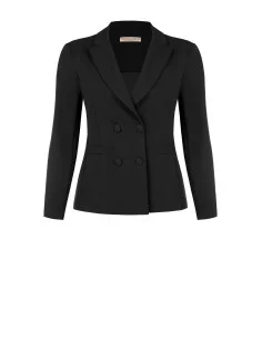 Veste blazer cintrée pour femmes rondes en crêpe scuba avec boutons assortis – Rinascimento Curvy 2