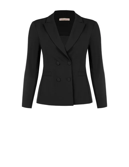 Veste blazer cintrée grande taille en crêpe scuba avec boutons assortis Rinascimento Curvy