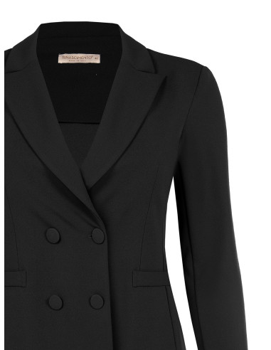 Veste blazer cintrée pour femmes rondes en crêpe scuba avec boutons...
