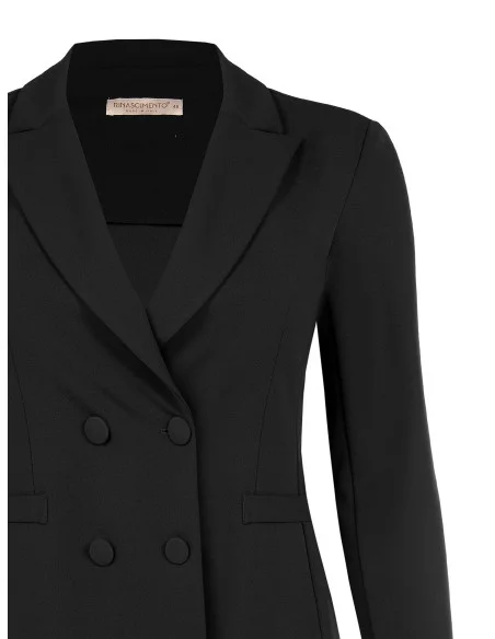 Giacca Blazer Curvy Sfiancata In Scuba Crepe Con Bottoni Coordinati Rinascimento Curvy