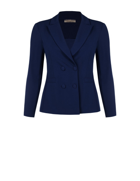 Curvy Fitted Blazer Jacket in Scuba Crepe with Matching Buttons Rinascimento Curvy