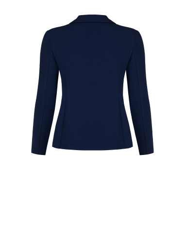 Veste blazer cintrée pour femmes rondes en crêpe scuba avec boutons...