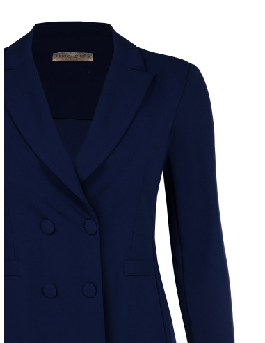 Giacca Blazer Curvy Sfiancata In Scuba Crepe Con Bottoni Coordinati Rinascimento Curvy