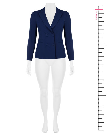 Veste blazer cintrée pour femmes rondes en crêpe scuba avec boutons...