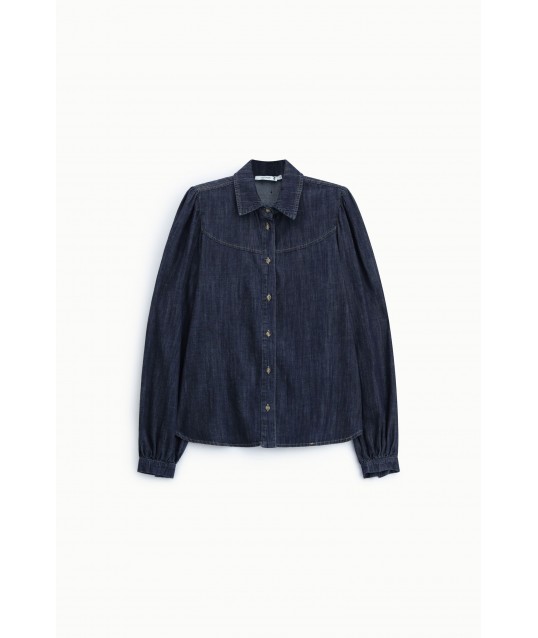Chemise à col classique et manches longues amples, s'il vous plaît