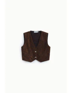 Gilet Corto Fantasia Animalier Bottoni Frontali Please 2