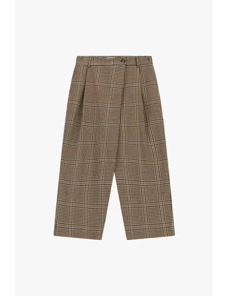 Pantalon ample à carreaux avec pinces sur le devant, s'il vous plaît