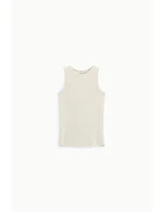 Regular-Fit Ribbed Sleeveless Top with Round Neck – Please 2