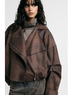 Giacca In Stile Biker Con Zip E Coulisse Please