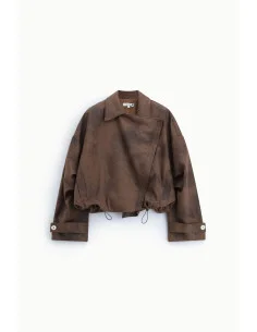 Biker-style jacket with zip and drawstring, please 2