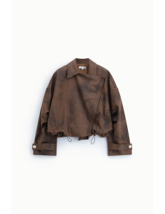 Veste style motard avec fermeture éclair et cordon de serrage Please 2