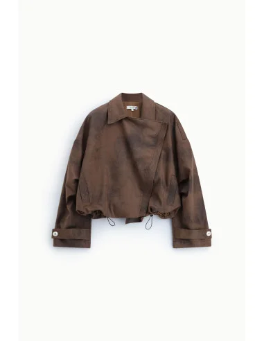 Giacca In Stile Biker Con Zip E Coulisse Please