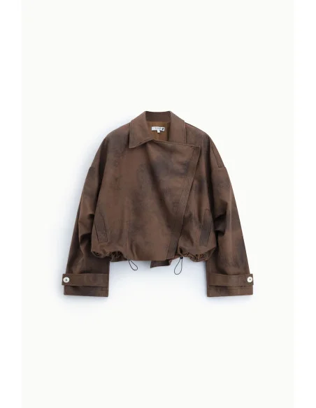 Giacca In Stile Biker Con Zip E Coulisse Please