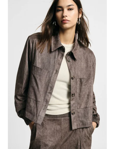 Veste-chemise courte avec poches avant Please