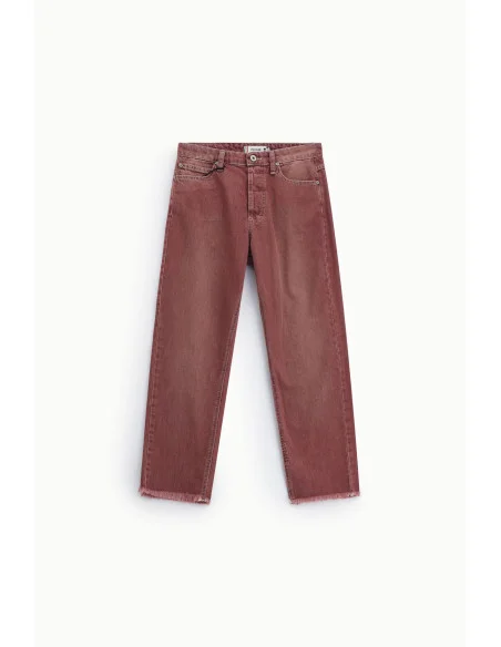 Pantaloni Regular-Fit Cropped Con Orlo Sfrangiato Please