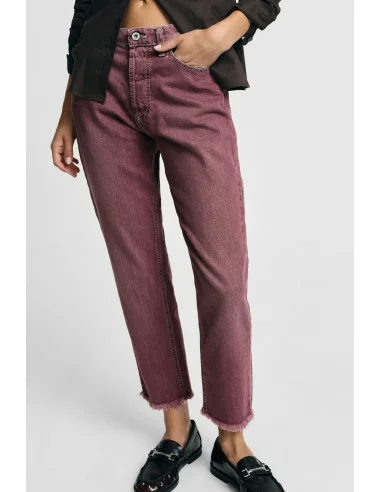 Pantaloni Regular-Fit Cropped Con Orlo Sfrangiato Please