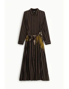 Robe longue à rayures avec ceinture à franges Dixie 2