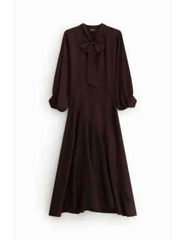 Dixie Midi Dress with Long Sleeves and Bow