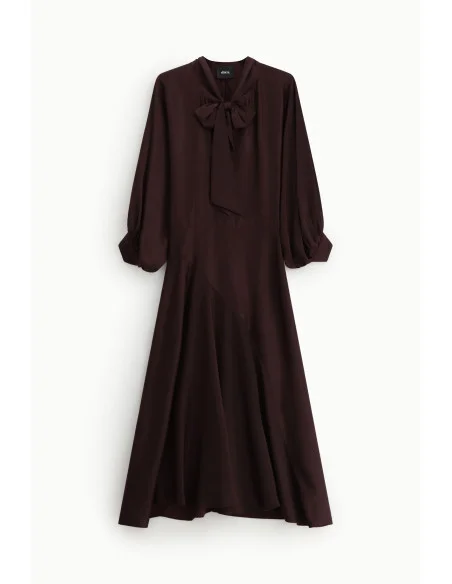 Robe midi à manches longues et nœud Dixie