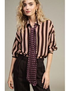 Chemise à rayures à manches longues et col classique Dixie
