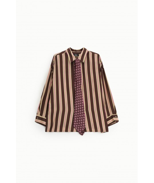 Dixie Striped Long-Sleeved Shirt with a Classic Collar