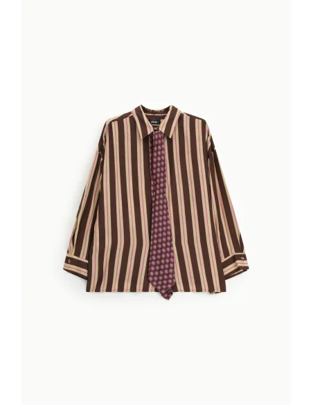 Dixie Striped Long-Sleeved Shirt with a Classic Collar