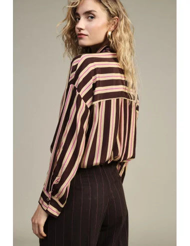 Dixie Striped Long-Sleeved Shirt with a Classic Collar