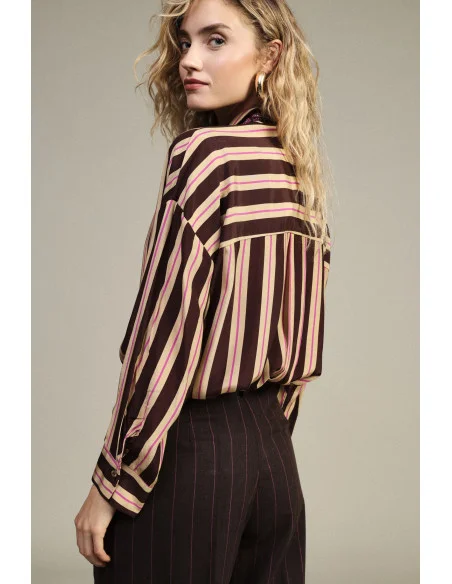 Chemise à rayures à manches longues et col classique Dixie
