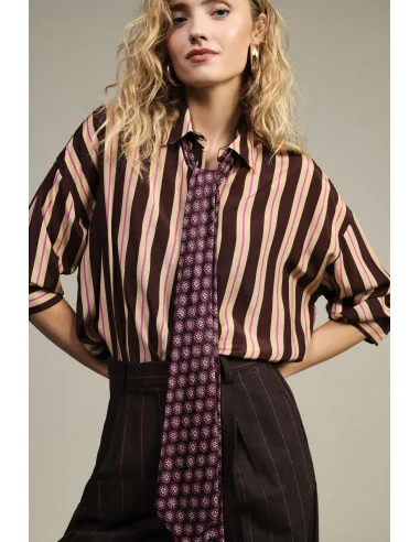 Chemise à rayures à manches longues et col classique Dixie