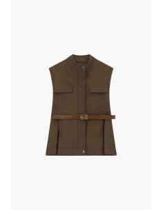 Gilet Dixie avec poches avant et ceinture réglable