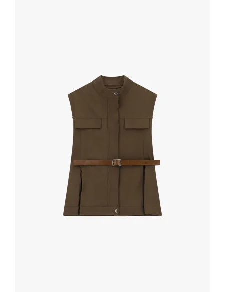 Gilet Con Tasche Frontali E Cintura Regolabile Dixie