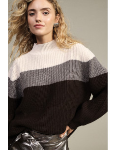 Dixie Colour-Blocked Crew-Neck Long-Sleeved Jumper