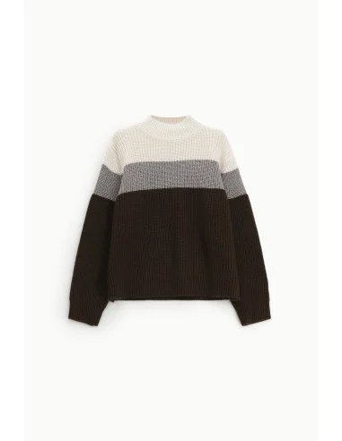 Maglione Girocollo A Blocchi Di Colore E Maniche Lunghe Dixie