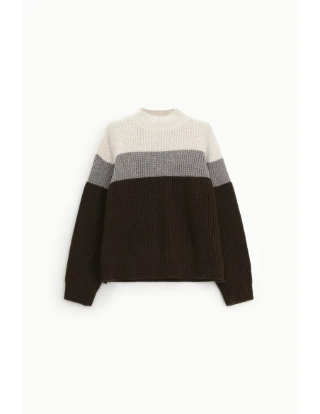 Maglione Girocollo A Blocchi Di Colore E Maniche Lunghe Dixie
